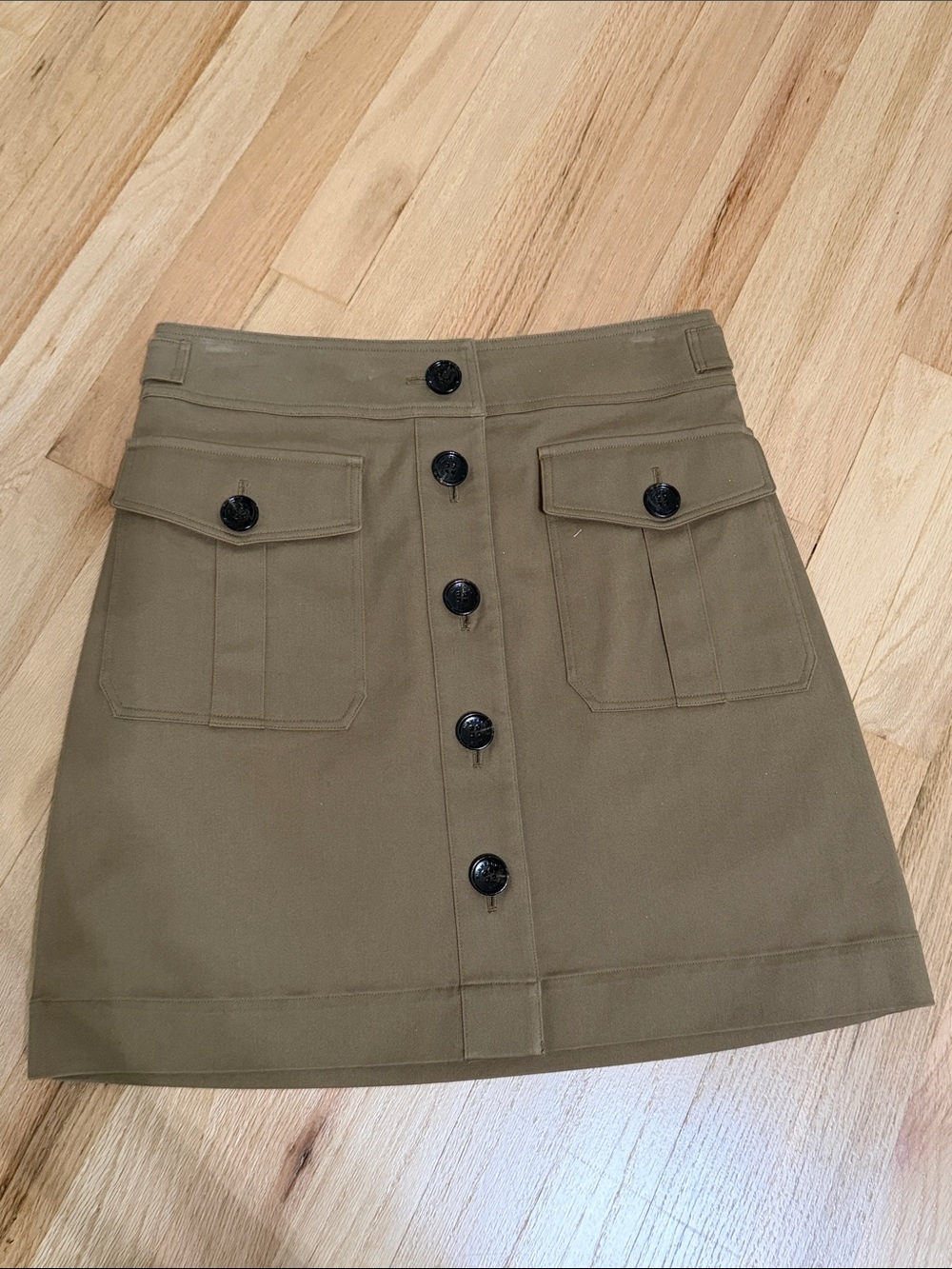 Burberry Women’s Olive Green Button-Front Mini Skirt